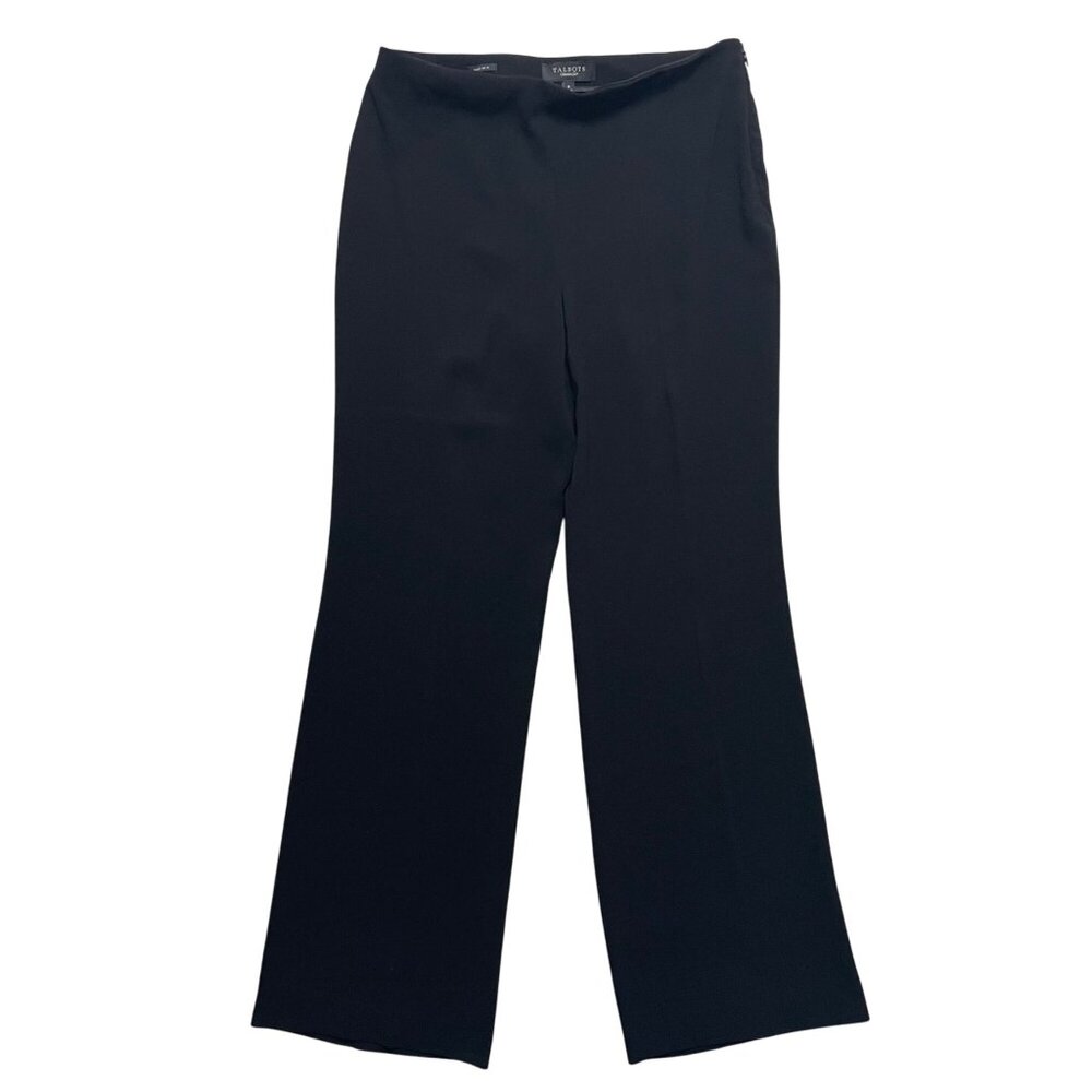Talbots Black Classic Side Zip Flare Leg Pants Size 8‎